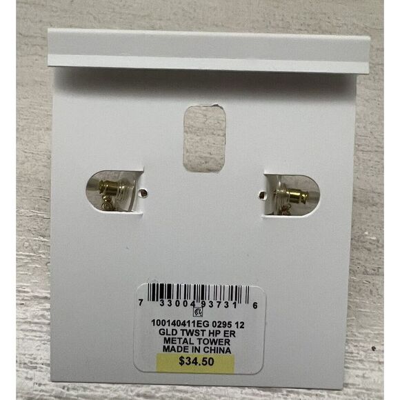 Charter Club NWT Gold Twist Hoop Earrings $35+ - Picture 3 of 5